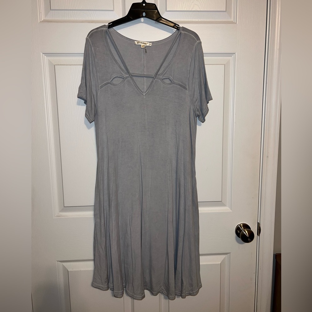 Gray cotton casual dress